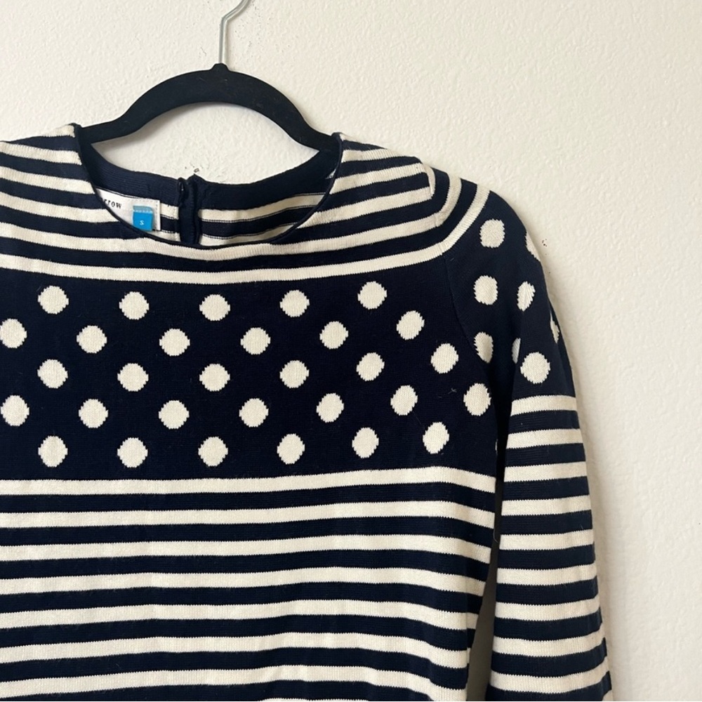 Anthropologie Navy and White Striped Long Sleeve Top